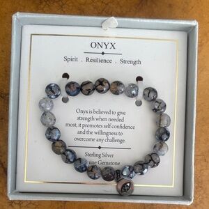 Onyx Sterling Silver Gemstone Bracelet